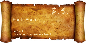 Perl Vera névjegykártya